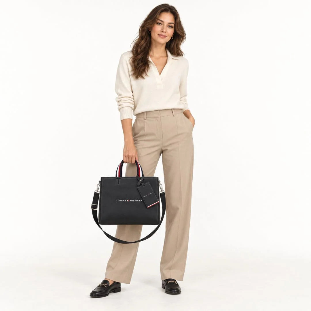 Tommy Hilfiger Medium Shopper Tote Bag - TB65 - Black