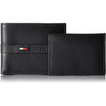 Tommy Hilfiger Men’s Leather Wallet Slim Bifold Black - Black - Accessories