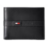 Tommy Hilfiger Men’s Leather Wallet Slim Bifold Black - Black - Accessories