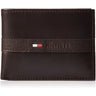 Tommy Hilfiger Men’s Leather Wallet Slim Bifold Brown - Brown - Accessories