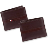 Tommy Hilfiger Men’s Leather Wallet Slim Bifold Brown - Brown - Accessories