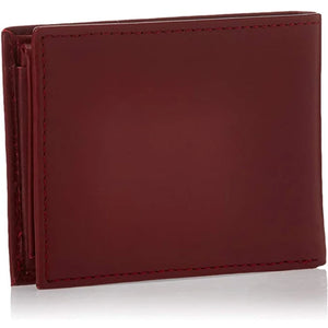 Tommy Hilfiger Men’s Leather Wallet Slim Bifold Deep Red - Deep Red - Accessories
