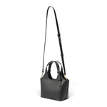 Tommy Hilfiger Metallic Logo Pebbled Mini Tote Bag - BLK - Black