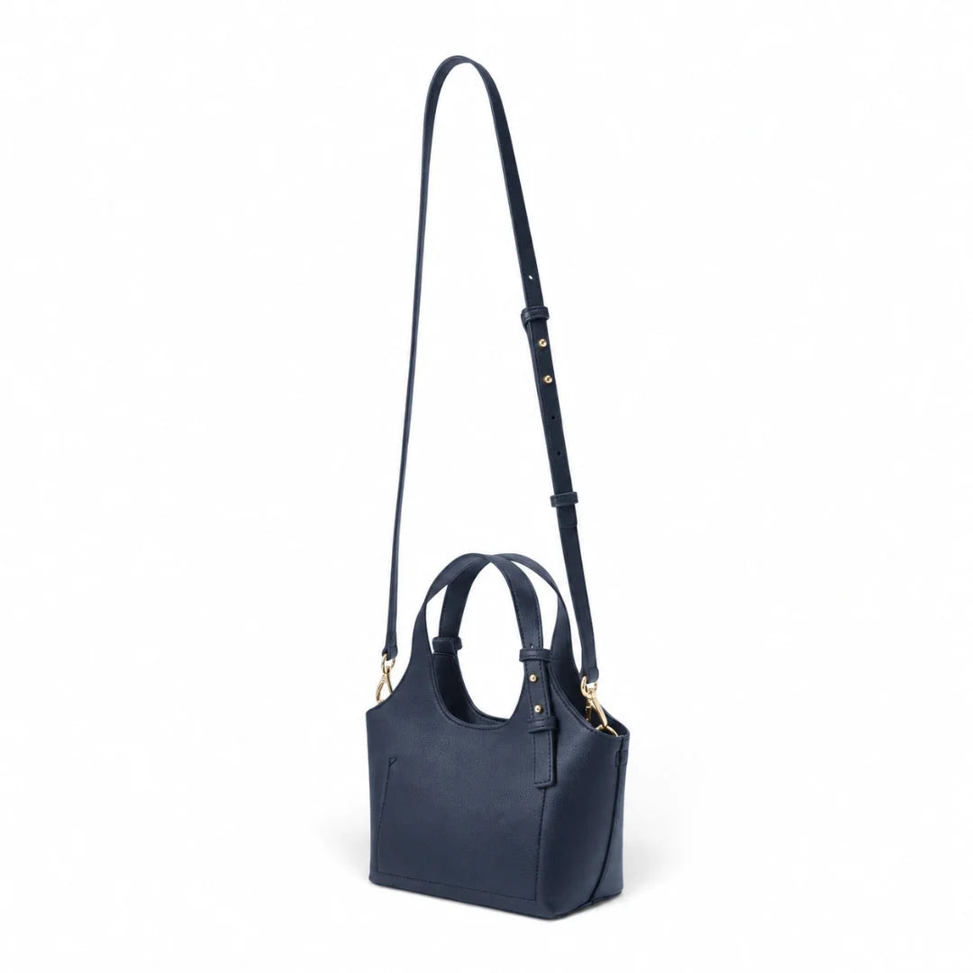 Tommy Hilfiger Metallic Logo Pebbled Mini Tote Bag - NVY - Navy