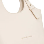 Tommy Hilfiger Metallic Logo Pebbled Mini Tote Bag - OFFWHT - Off White