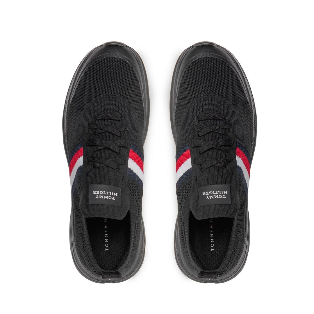 Tommy Hilfiger Modern Runner Knit Stripes Ess Sneakers FM0FM04798-BLK - Black / 45