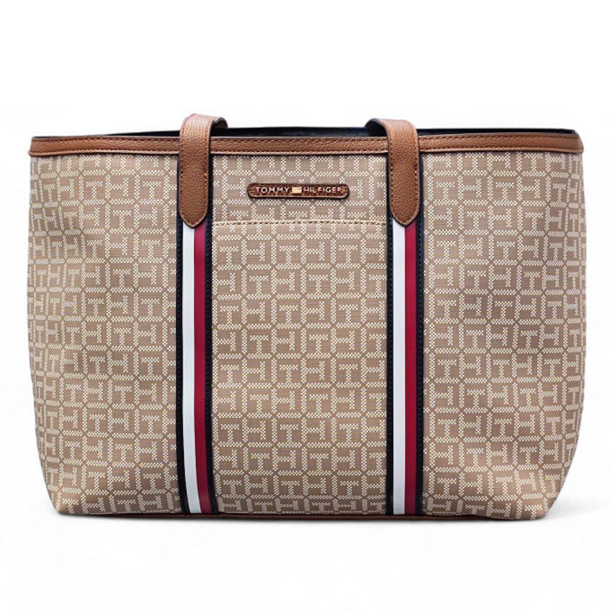 Tommy Hilfiger Monogram Jacquard Ruby Tote Bag Women - BEGBRN - Brown