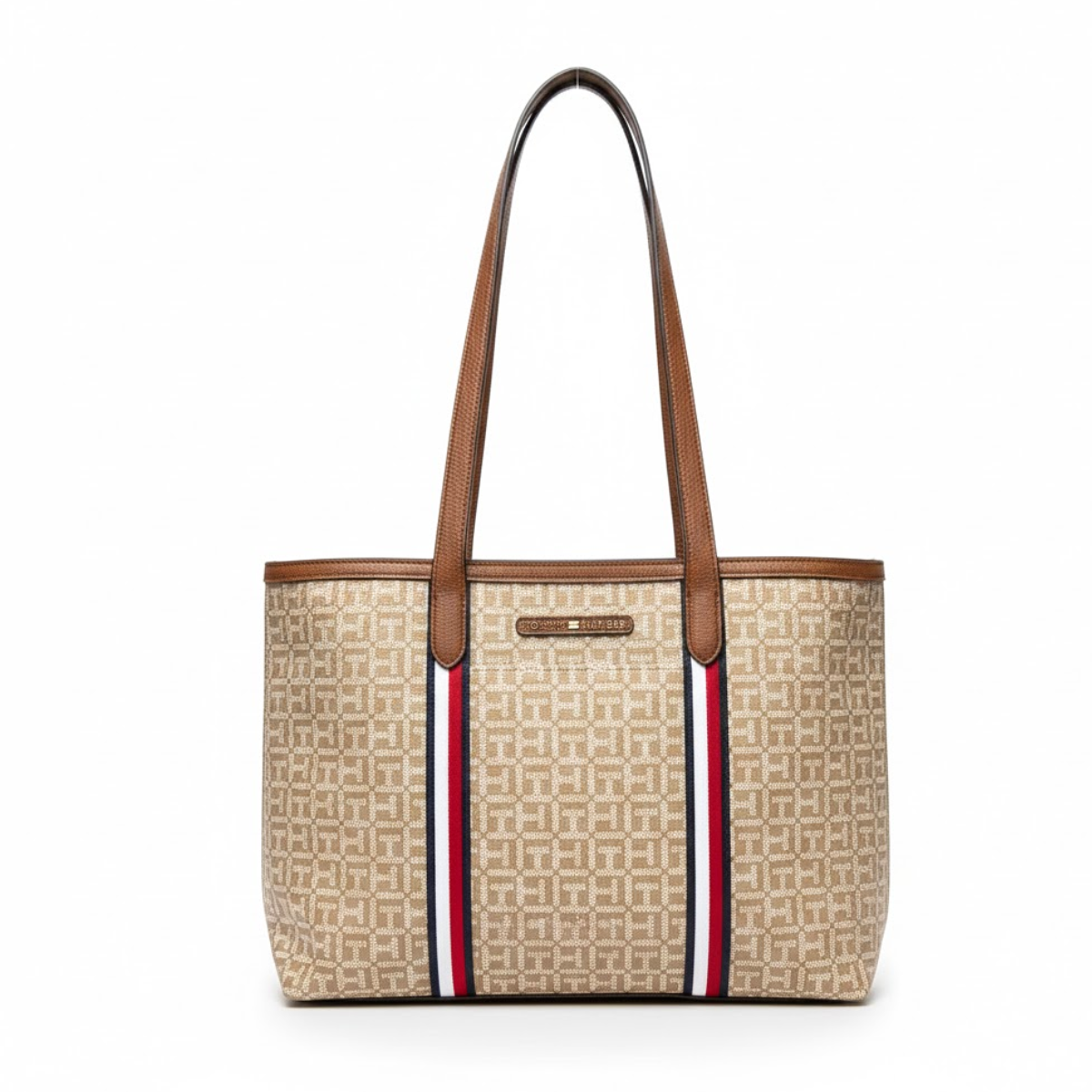 Tommy Hilfiger Monogram Jacquard Ruby Tote Bag Women - BEGBRN - Brown