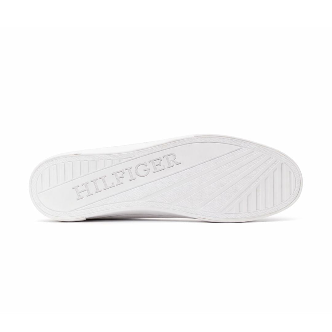 Tommy Hilfiger Monotype Logo Leather Sneakers Men - WHT