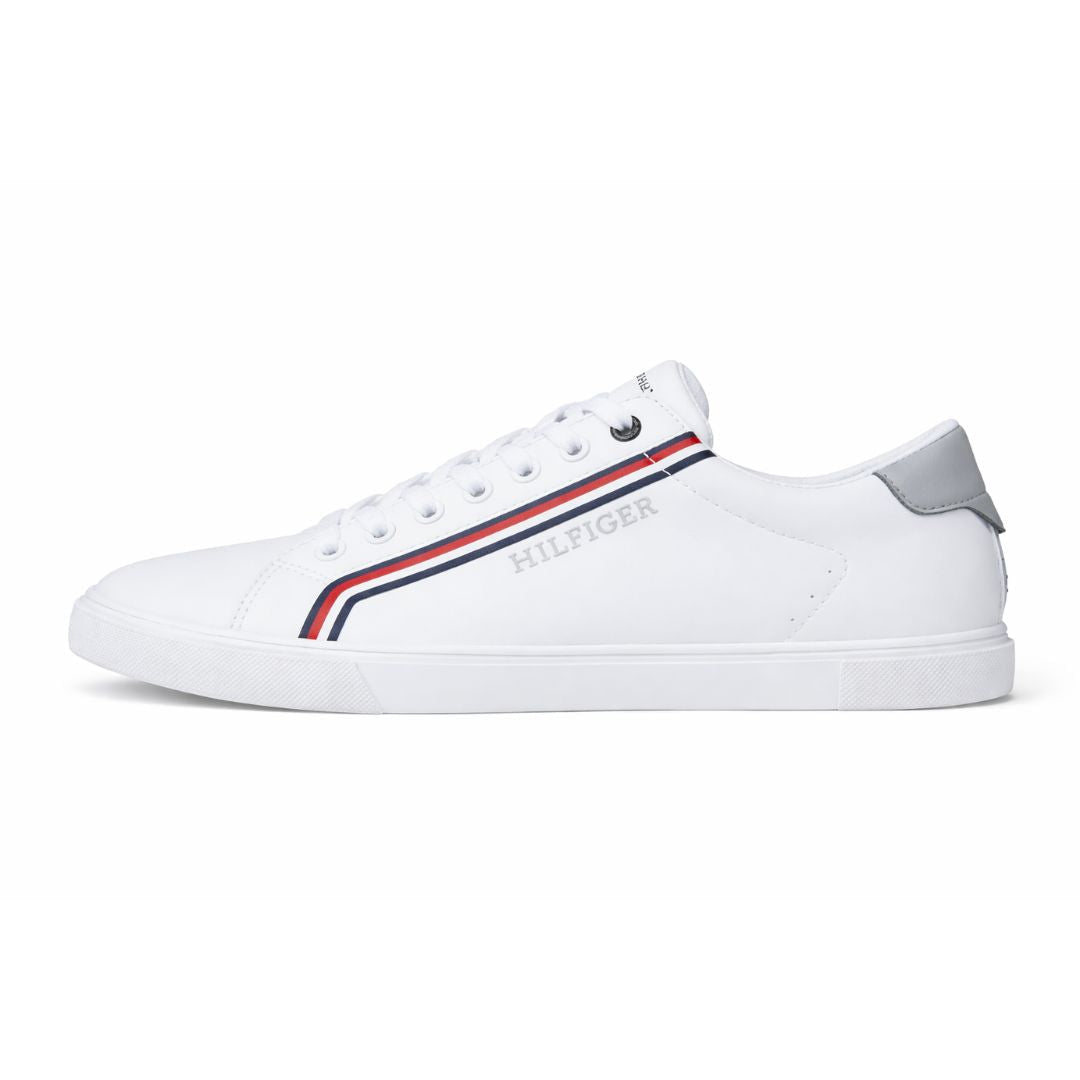 Tommy Hilfiger Monotype Logo Leather Sneakers Men - WHT