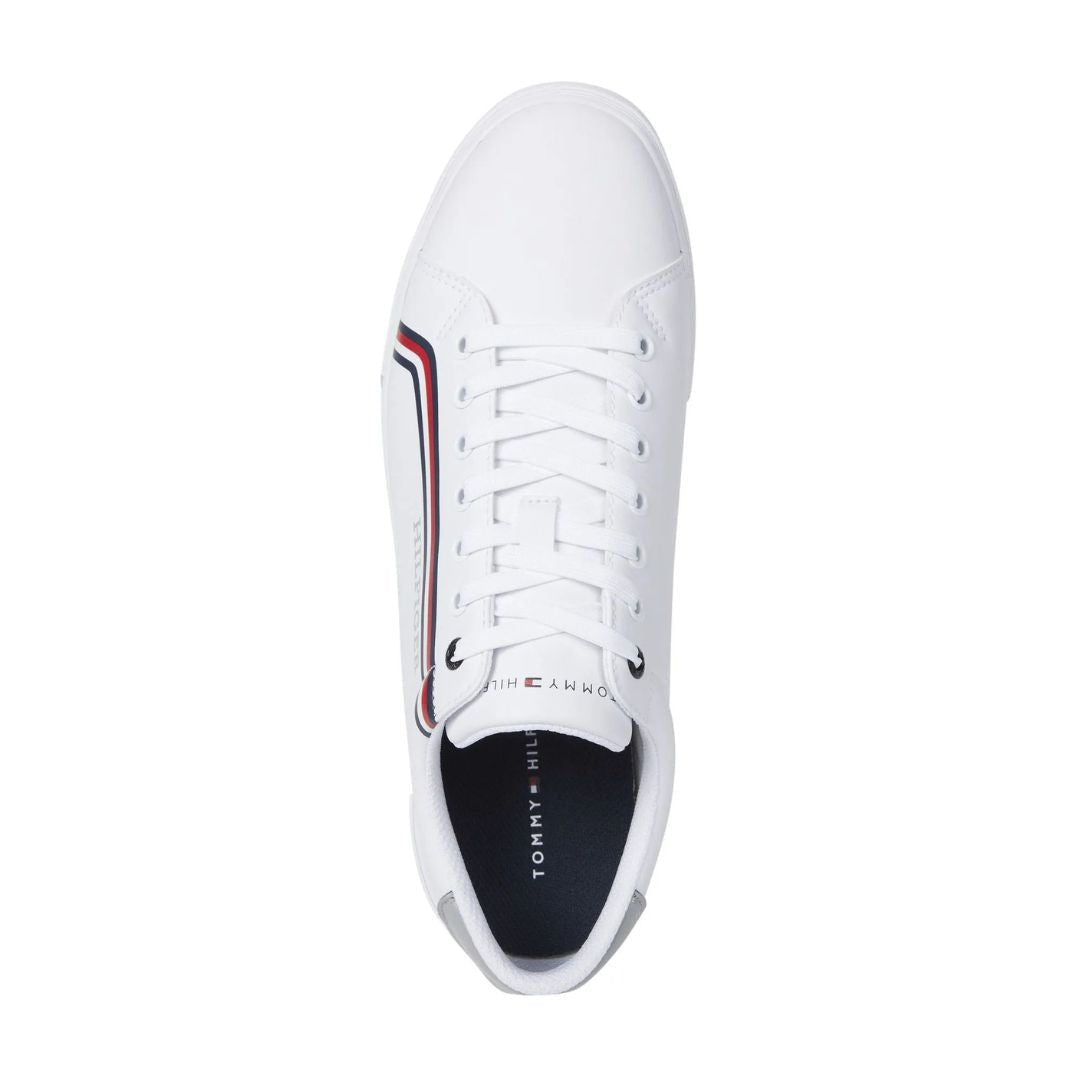 Tommy Hilfiger Monotype Logo Leather Sneakers Men - WHT