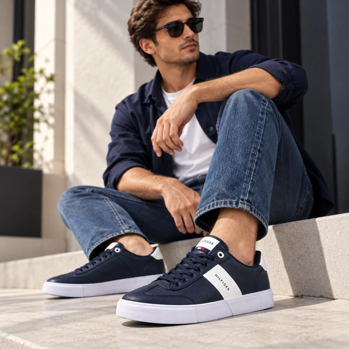 Tommy Hilfiger Pandora 2 Leather Sneakers Men - NVY