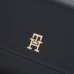 Tommy Hilfiger Pebbled Flap Crossbody Bag - BLK - Black