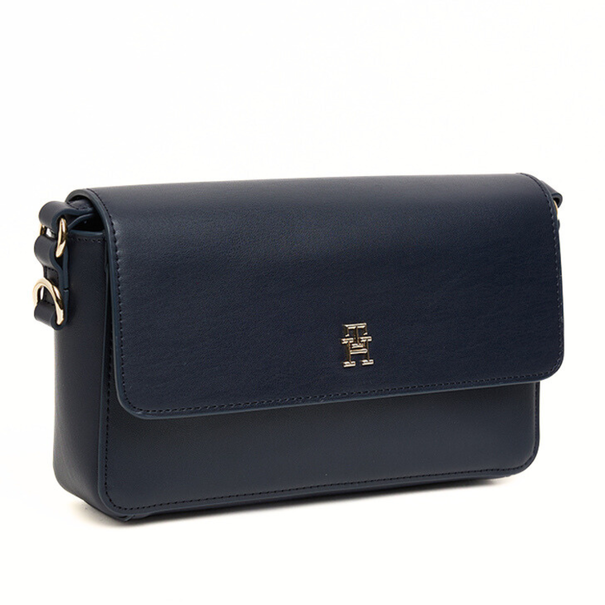 Tommy Hilfiger Pebbled Flap Crossbody Bag - BLK - Black