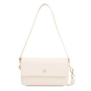 Tommy Hilfiger Pebbled Flap Crossbody Bag - CRM - Cream