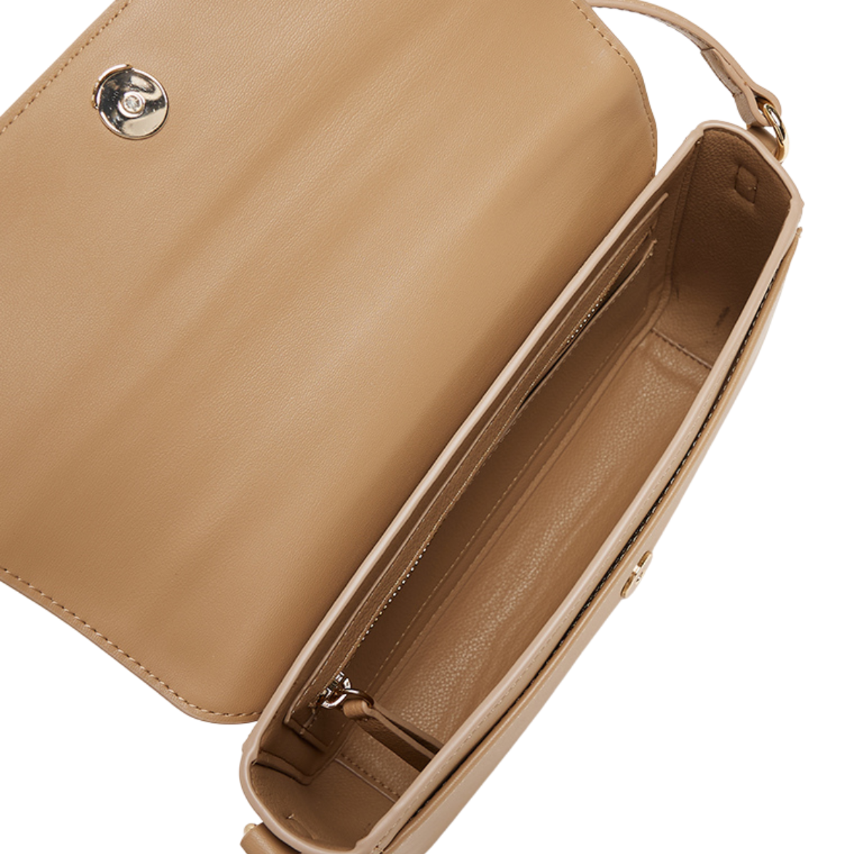 Tommy Hilfiger Pebbled Flap Crossbody Bag - TAN - Tan