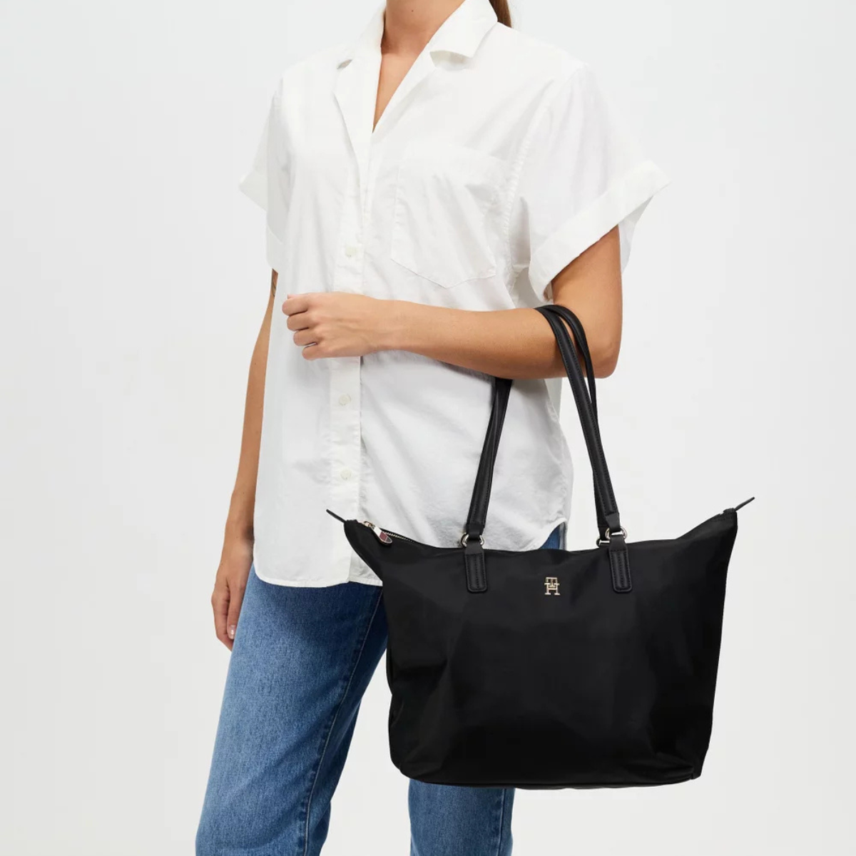 Tommy Hilfiger Poppy Large Tote Bag - BLK - Black