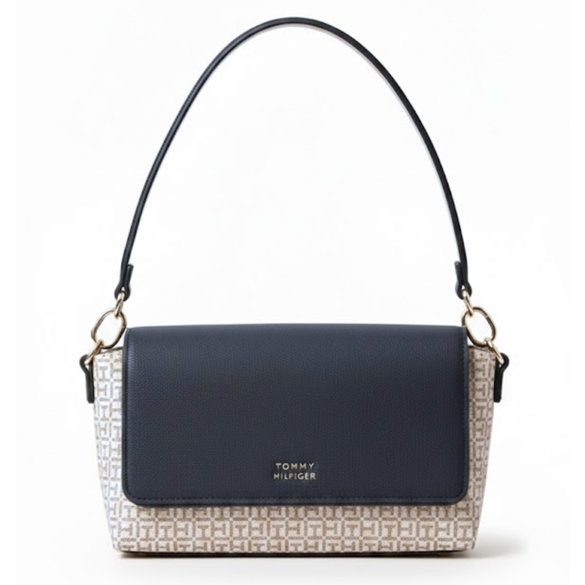 Tommy Hilfiger Pvc Sling Shoulder Bag Women - NVYBEG - Navy-Beige