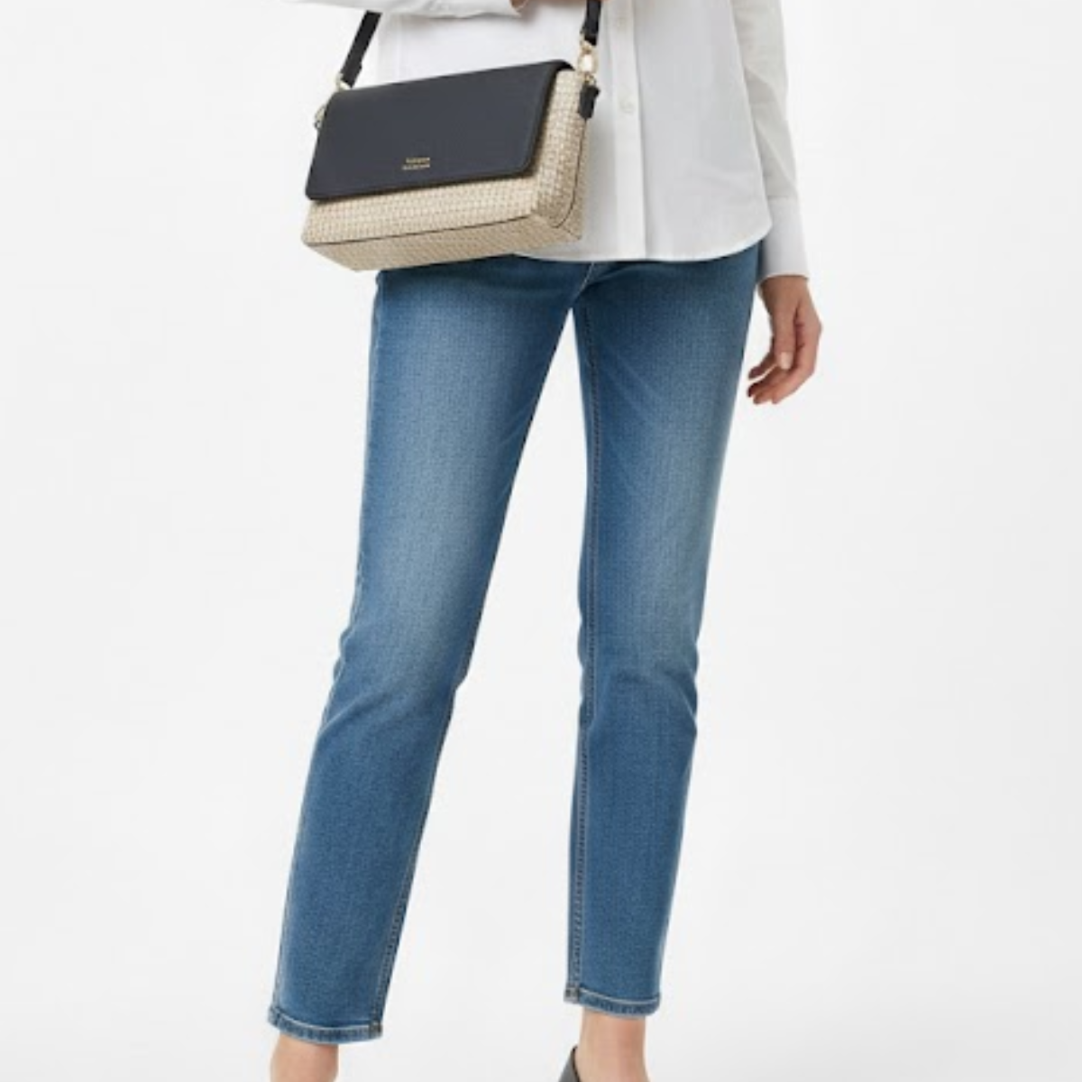 Tommy Hilfiger Pvc Sling Shoulder Bag Women - NVYBEG - Navy-Beige