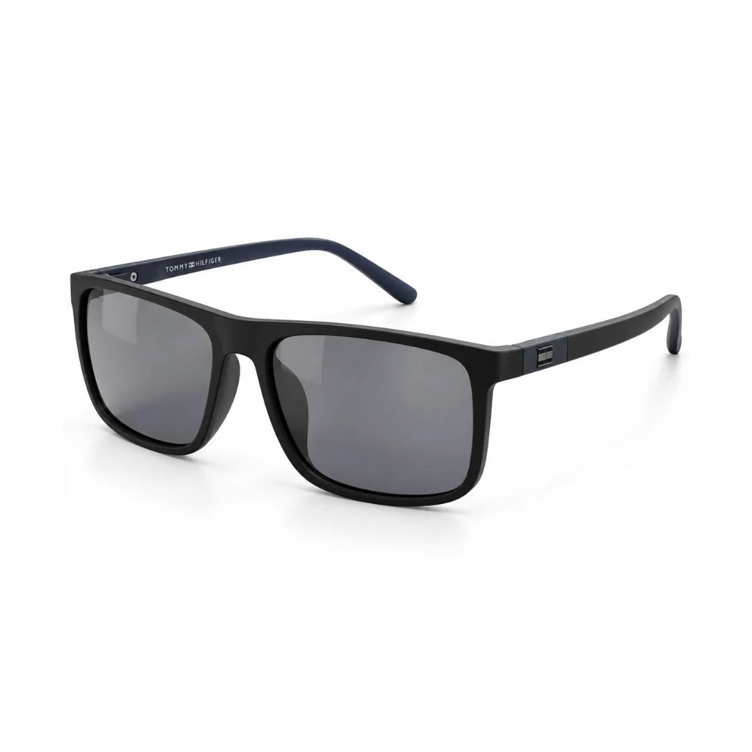 Tommy Hilfiger Rectangula Frame Sunglasses Unisex - BLKNVY - Black