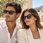 Tommy Hilfiger Rectangula Frame Sunglasses Unisex - BLKNVY - Black