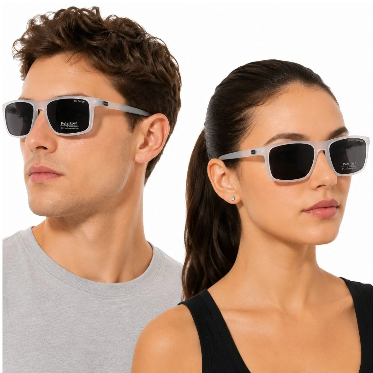 Tommy Hilfiger Rectangula Frame Sunglasses Unisex - TRL - Translucent