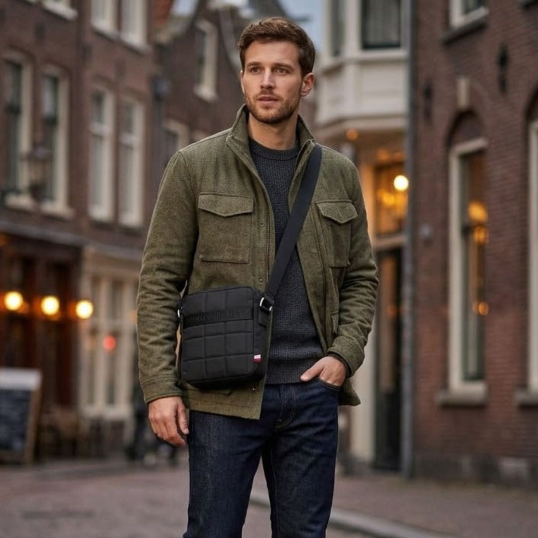 Tommy Hilfiger Reporter Nylon Crossbody Bag Men - BLK - Black