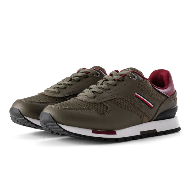 Tommy Hilfiger Retro Runner Leather WL Men FM0FM04255 - OLV - Olive / 40 D Medium Shoes