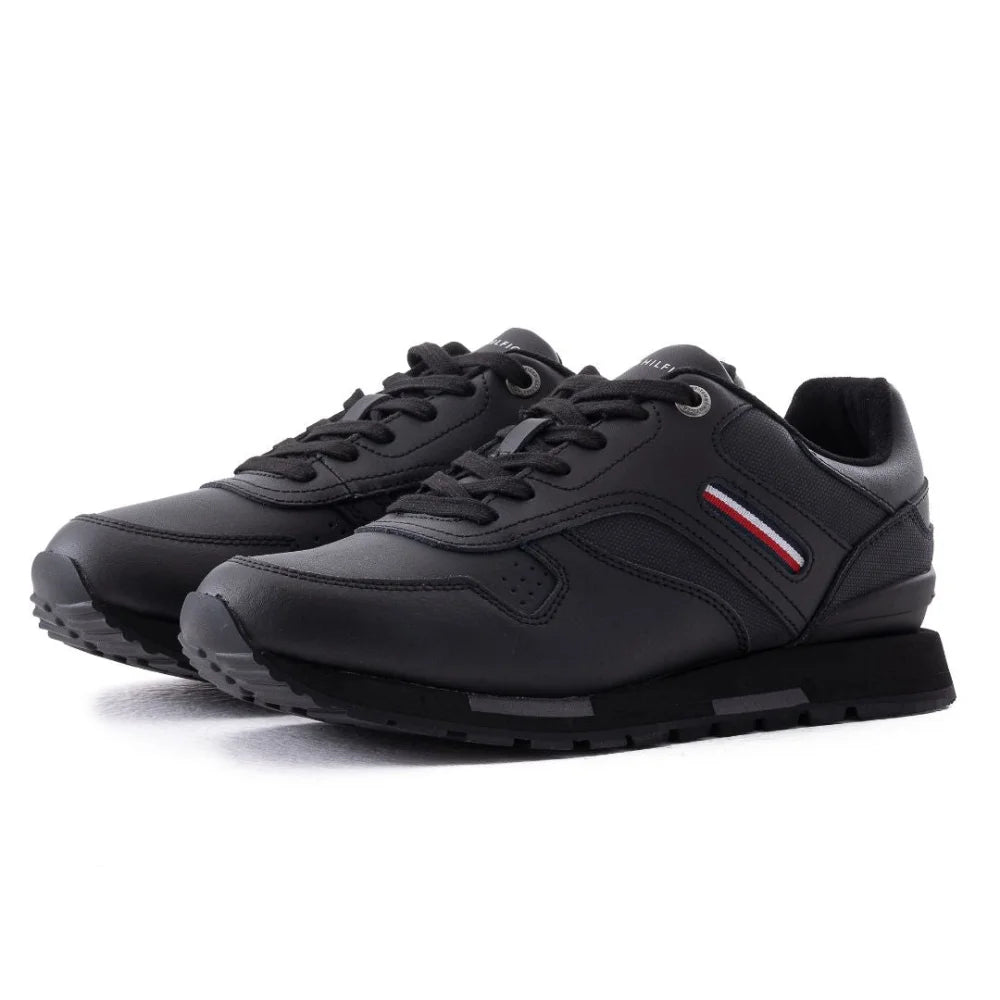 Tommy Hilfiger Retro Runner Leather WL Men FM0FM04320-BLK - Black / 40 / D - Medium - Shoes