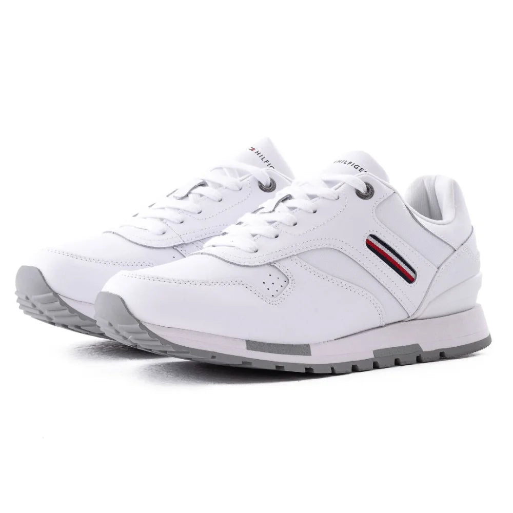 Tommy Hilfiger Retro Runner Leather WL Men FM0FM04320-WHT - White / 40 / D - Medium - Shoes