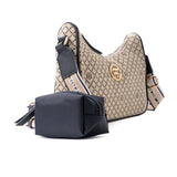 Tommy Hilfiger Riley All Over Monogram Baguette Bag - BEG - Beige