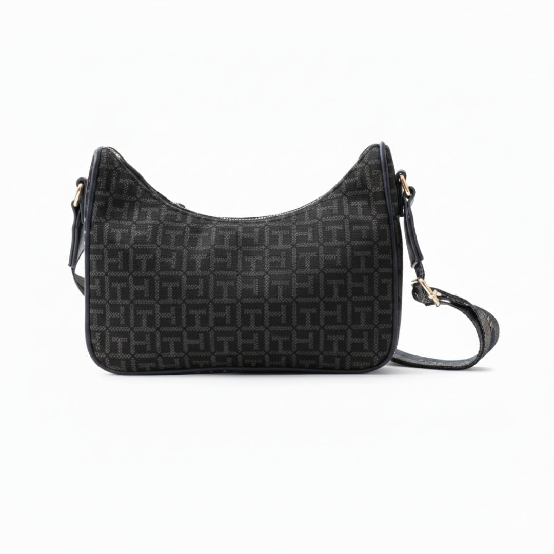 Tommy Hilfiger Riley All Over Monogram Baguette Bag - BLKBLK - Black