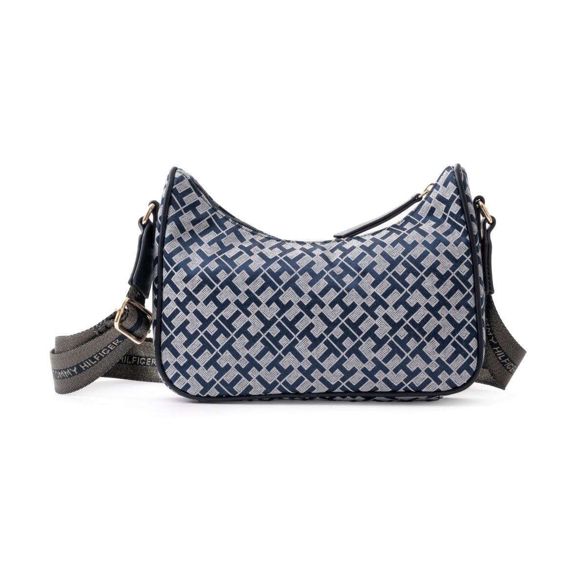 Tommy Hilfiger Riley All Over Monogram Baguette Bag - NVY - Navy