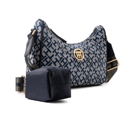 Tommy Hilfiger Riley All Over Monogram Baguette Bag - NVY - Navy