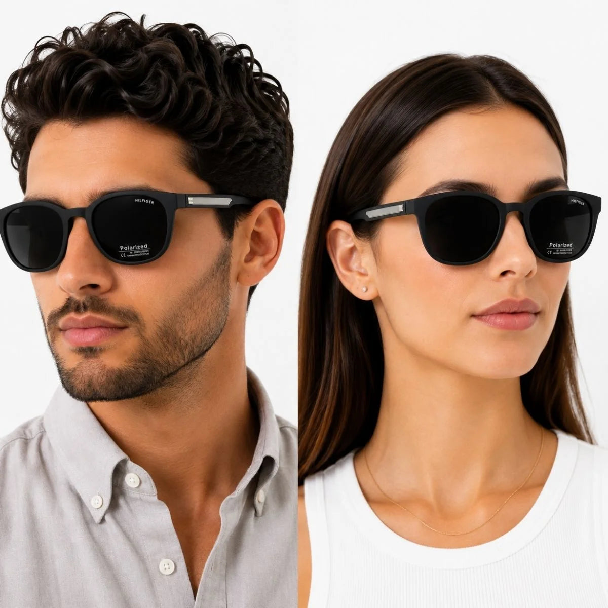 Tommy Hilfiger Round Phantos Frame Sunglasses Unisex - BLK - Black