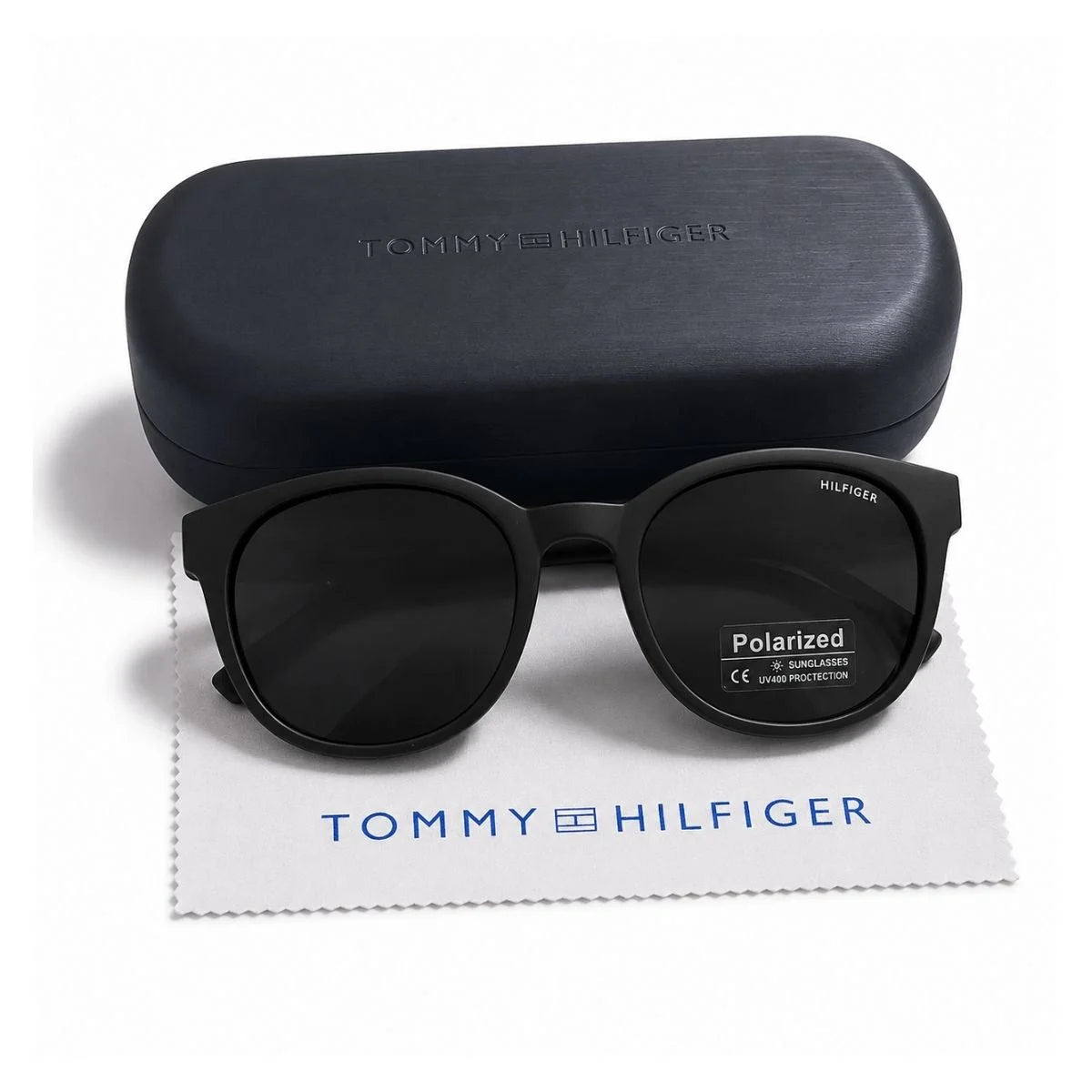 Tommy Hilfiger Round Phantos Frame Sunglasses Unisex - BLK - Black