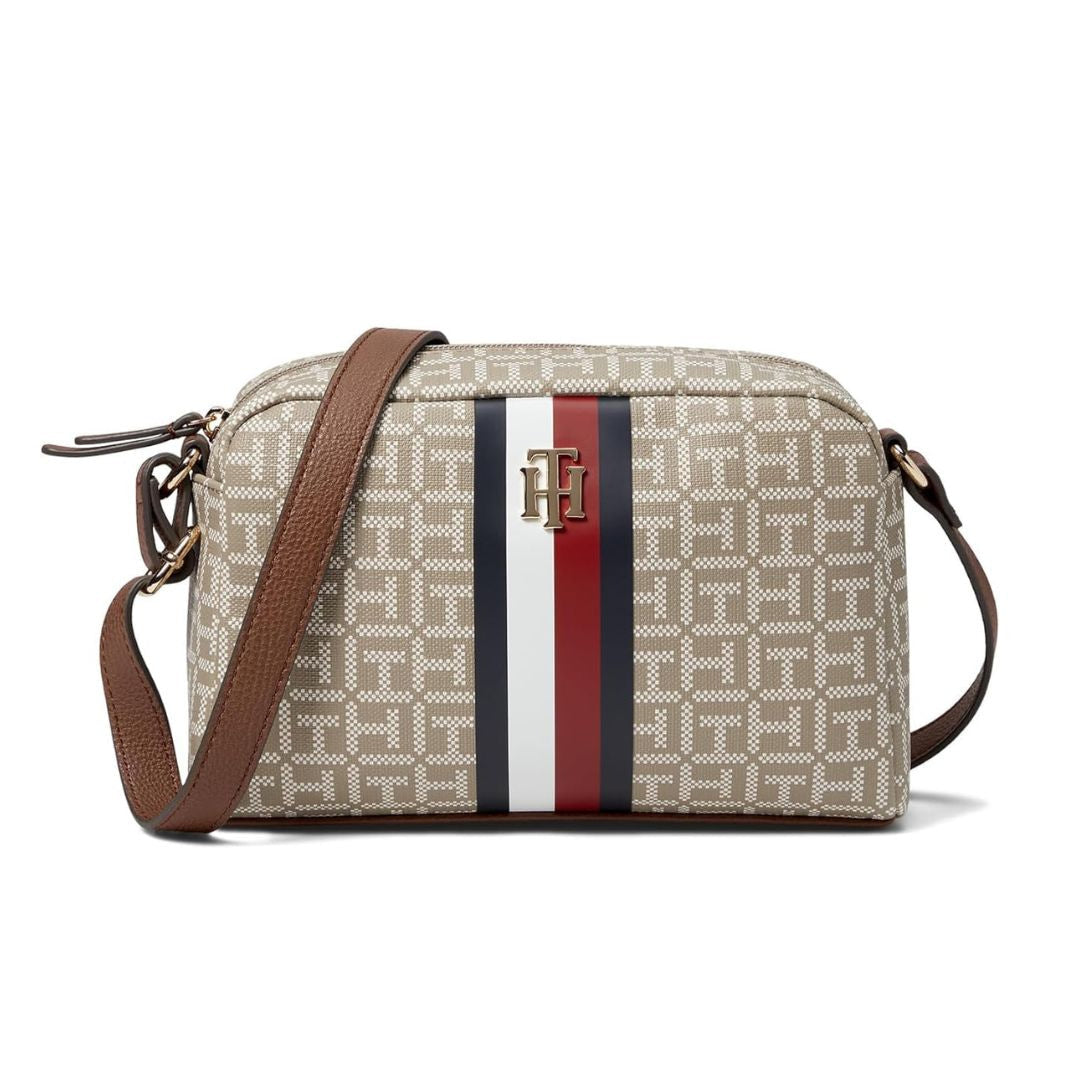 Tommy Hilfiger Rowan II Monogram Crossbody - BEG - Beige