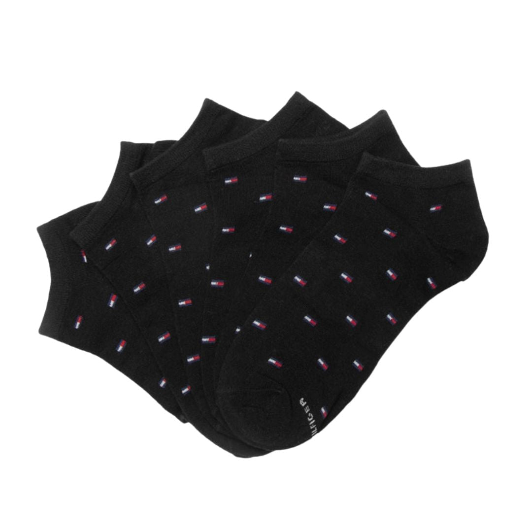 Tommy Hilfiger Scattered Mini Flag 3-Pack Socks - BLK - 3 Pairs / Black / OS