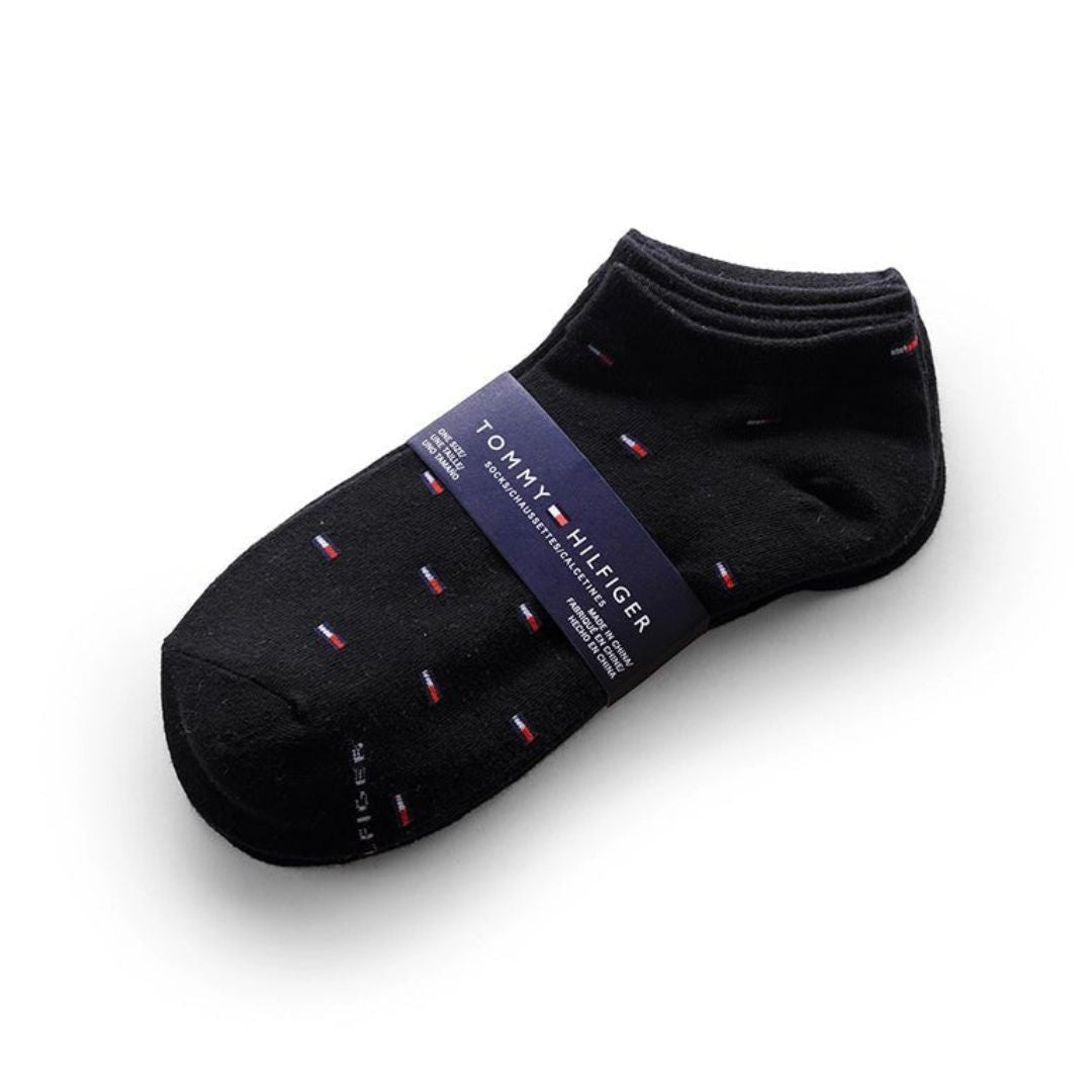 Tommy Hilfiger Scattered Mini Flag 3-Pack Socks - BLK - 3 Pairs / Black / OS