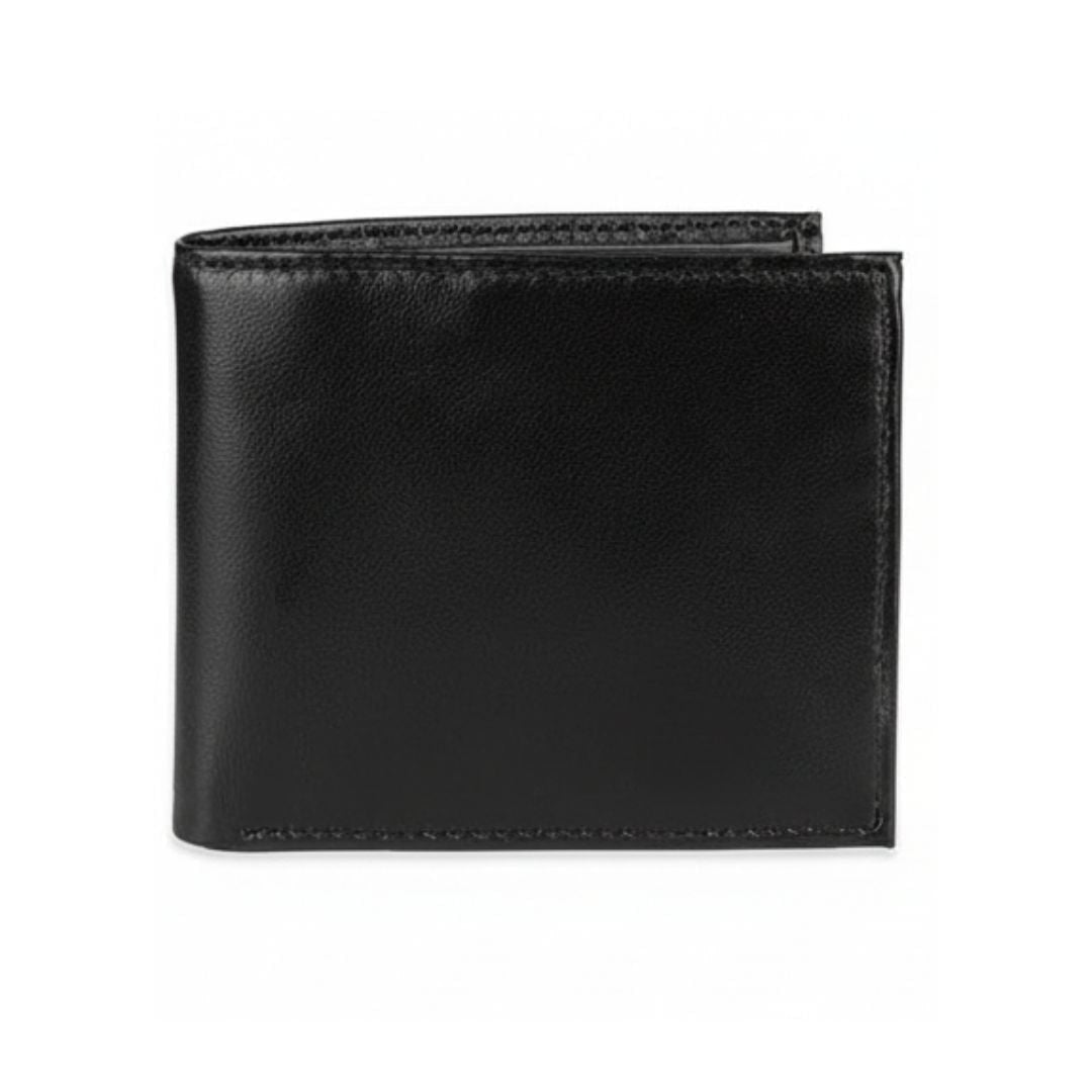 Tommy Hilfiger Slim Extra Capacity Bifold Leather Wallet - Black