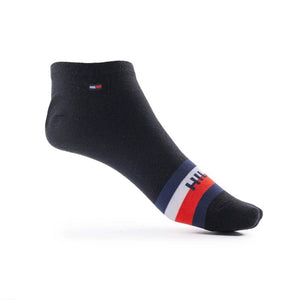 Tommy Hilfiger Stripes Logo 3-Pack Socks - BLK - 3 Pairs / Black / OS