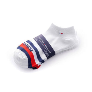 Tommy Hilfiger Stripes Logo 3-Pack Socks - WHT - 3 Pairs / White / OS