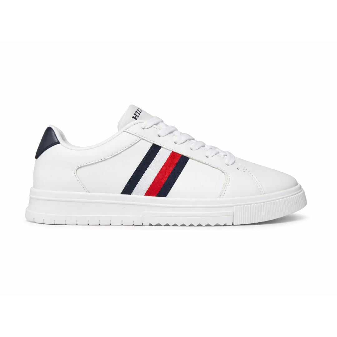 Tommy Hilfiger Supercup Lth Stripes Ess Sneakers FM0FM04895-WHT - White / 42