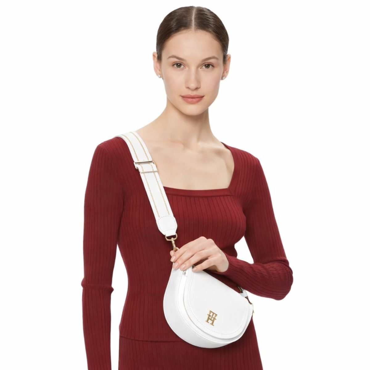 Tommy Hilfiger Th City Summer Saddle Bag AW0AW14877- WHT - White