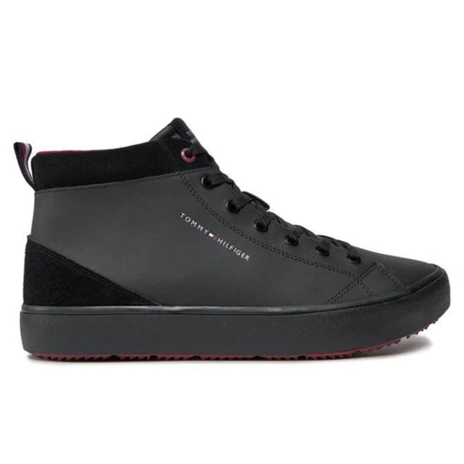 Tommy Hilfiger TH Hi Vulc Cleat LTH Mix Sneaker Men - BLKBLK 40 / Black/ Black Shoes