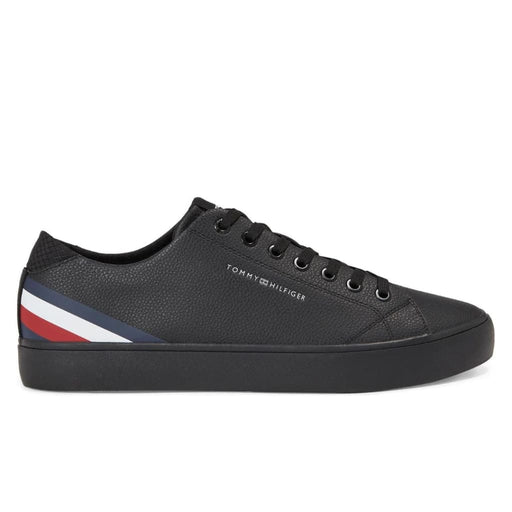Tommy Hilfiger Th Hi Vulc Core Low LTH Stripes Sneaker Men - BLK 40 / Black Shoes