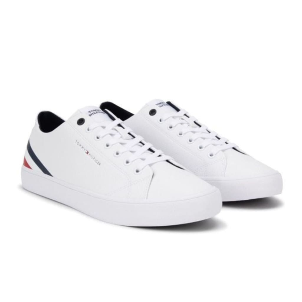 Tommy Hilfiger Th Hi Vulc Core Low LTH Stripes Sneaker Men - WHT Shoes