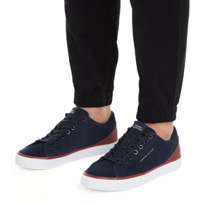 Tommy Hilfiger Th Hi Vulc Core Low Suede Sneakers Men FM0FM04817-NVY - Shoes