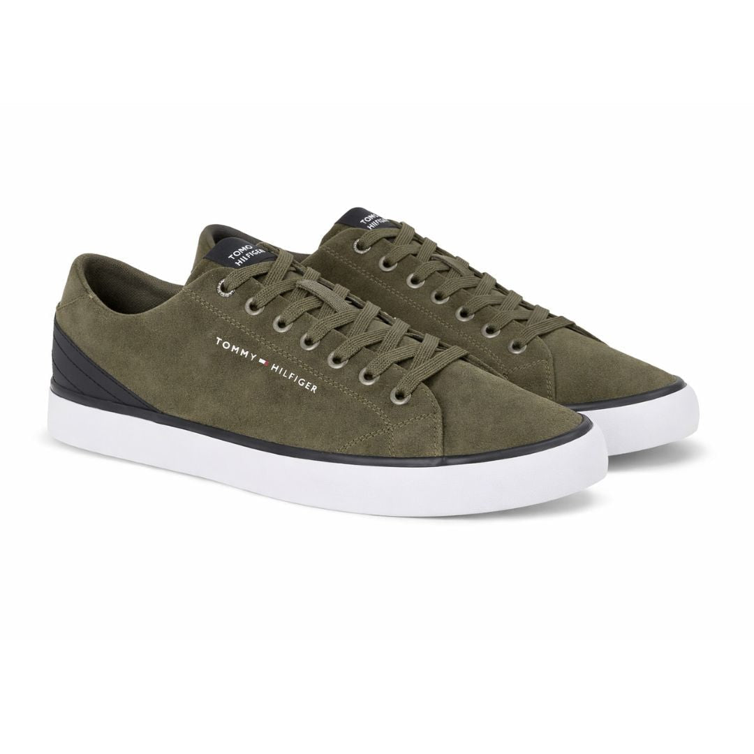 Tommy Hilfiger Th Hi Vulc Core Low Suede Sneakers Men FM0FM04817-OLV