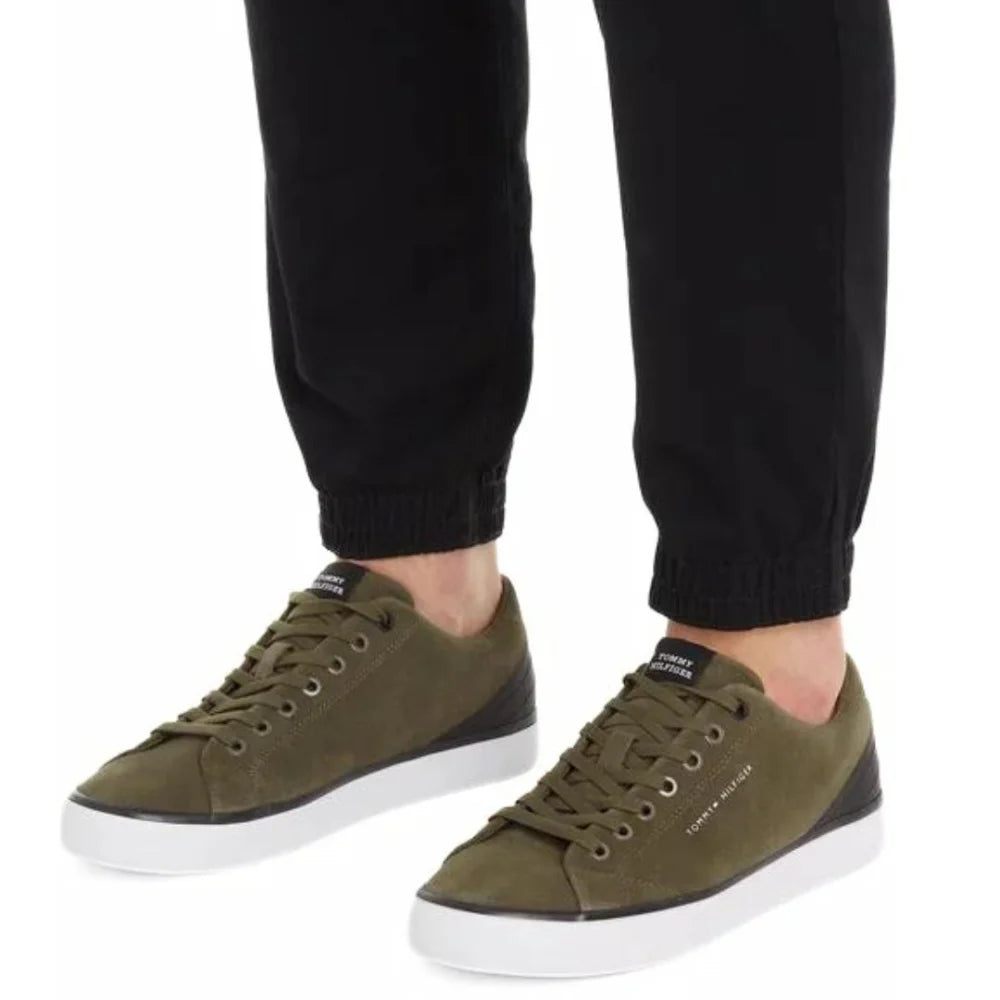 Tommy Hilfiger Th Hi Vulc Core Low Suede Sneakers Men FM0FM04817-OLV - Shoes